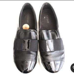 DKNY Y2K Chunky Black Slip on Shoes Sz 8 Baddie Goth Grunge